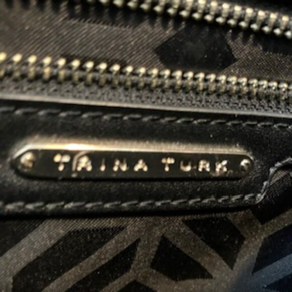 Trina Turk tote light blacks and faded grays on white. - Picture 7 of 10